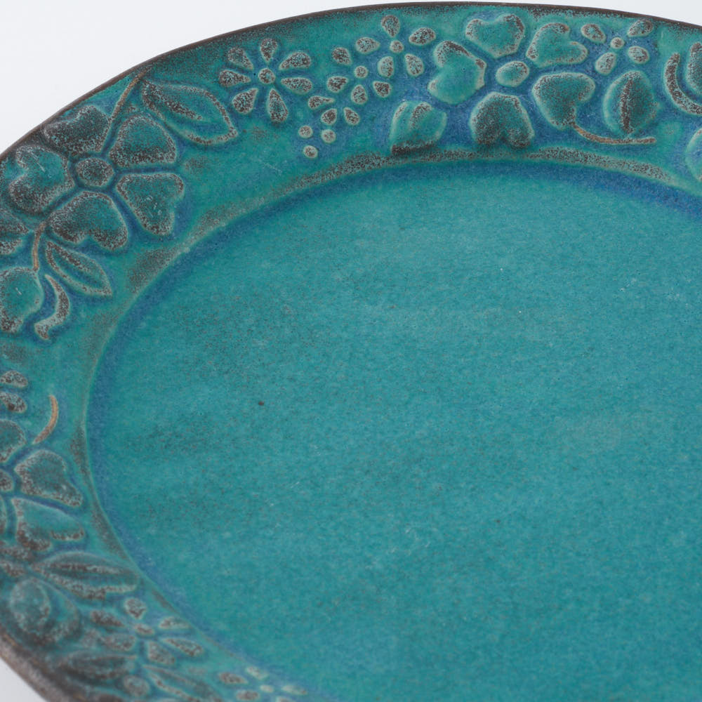 益子焼 わかさま陶芸 ガーデンプレート(L) ターコイズ ¥1,980 大人の焼き物