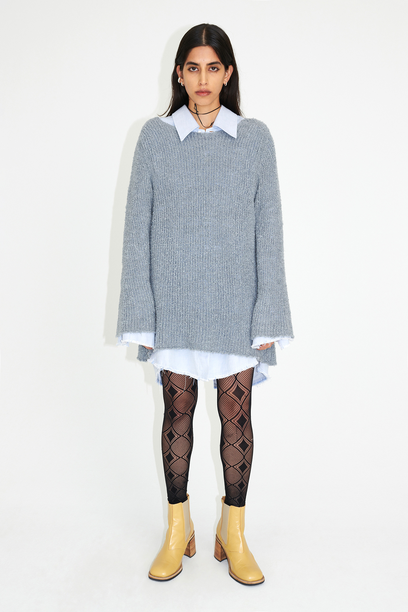 Our Legacy - Wide Neck Knit Grey Boucle