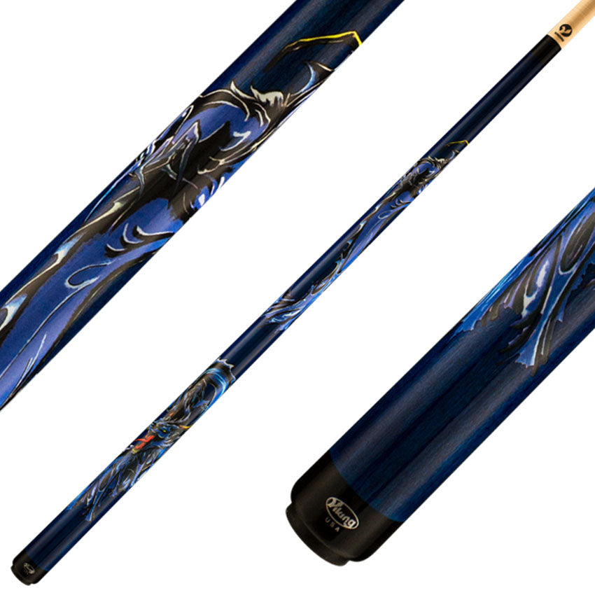 Viking DE0507 De-Cues Series Play Cue - Blue Stained Northwood Maple w