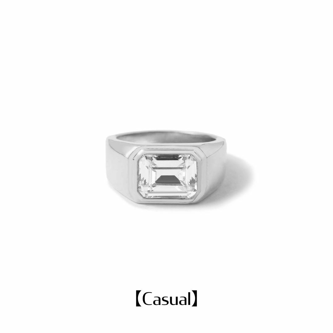 Square College Ring 【Casual】（Silver） | Infaction
