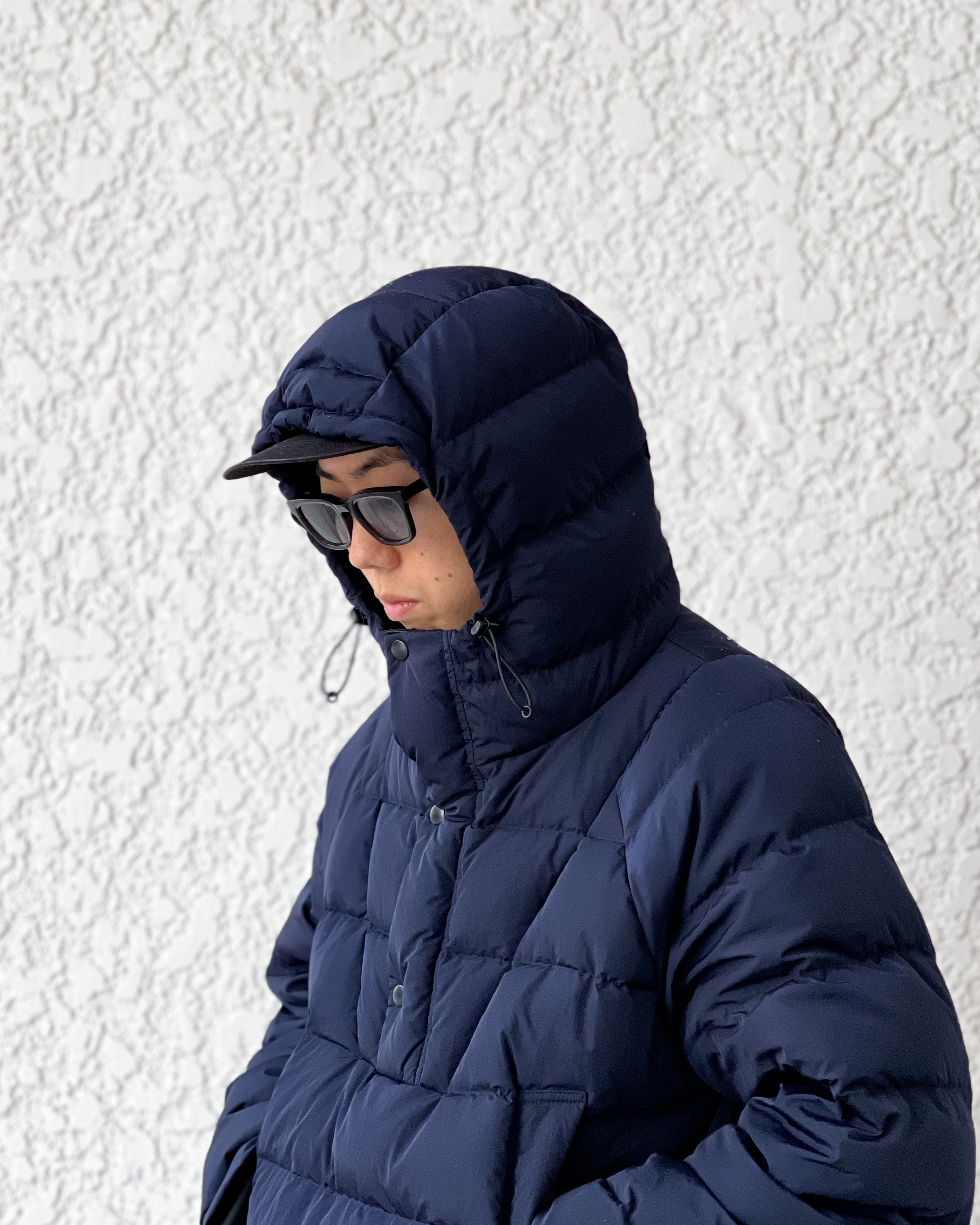 WANNA FOUNDATION】NYLON ANORAK DOWN JACKET - NAVY