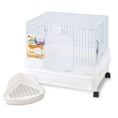 うさぎのカンタンおそうじケージH50W三角形トイレセット│マルカンの