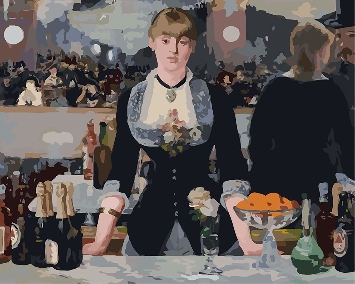 エドゥアール・マネ『フォリー・ベルジェールのバー』 - 大人の塗り絵