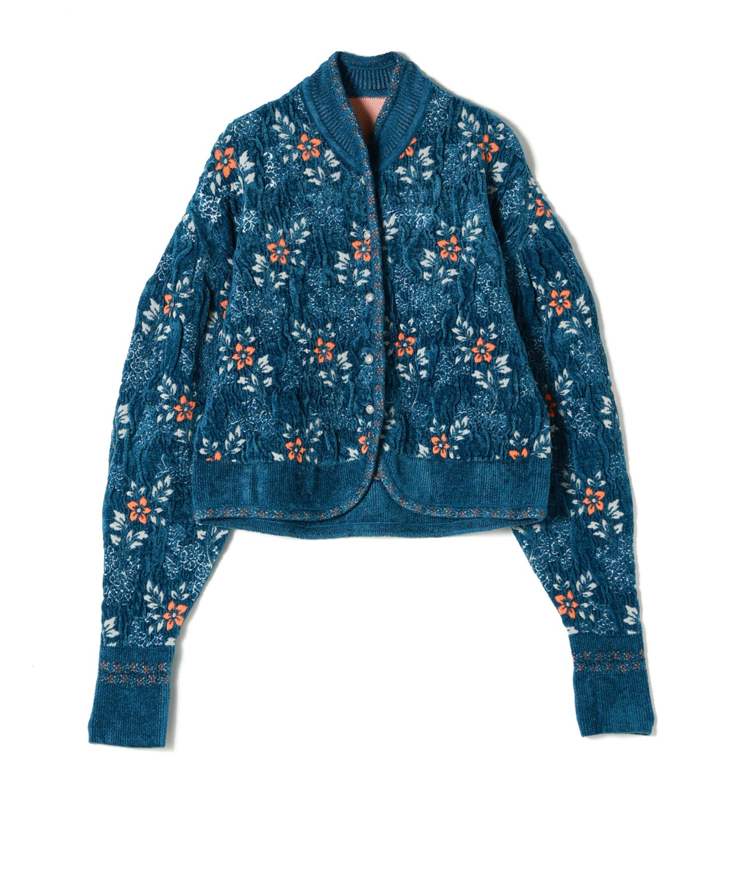 Mame Kurogouchi(マメ クロゴウチ)】 Floral Motif Chenille Knited