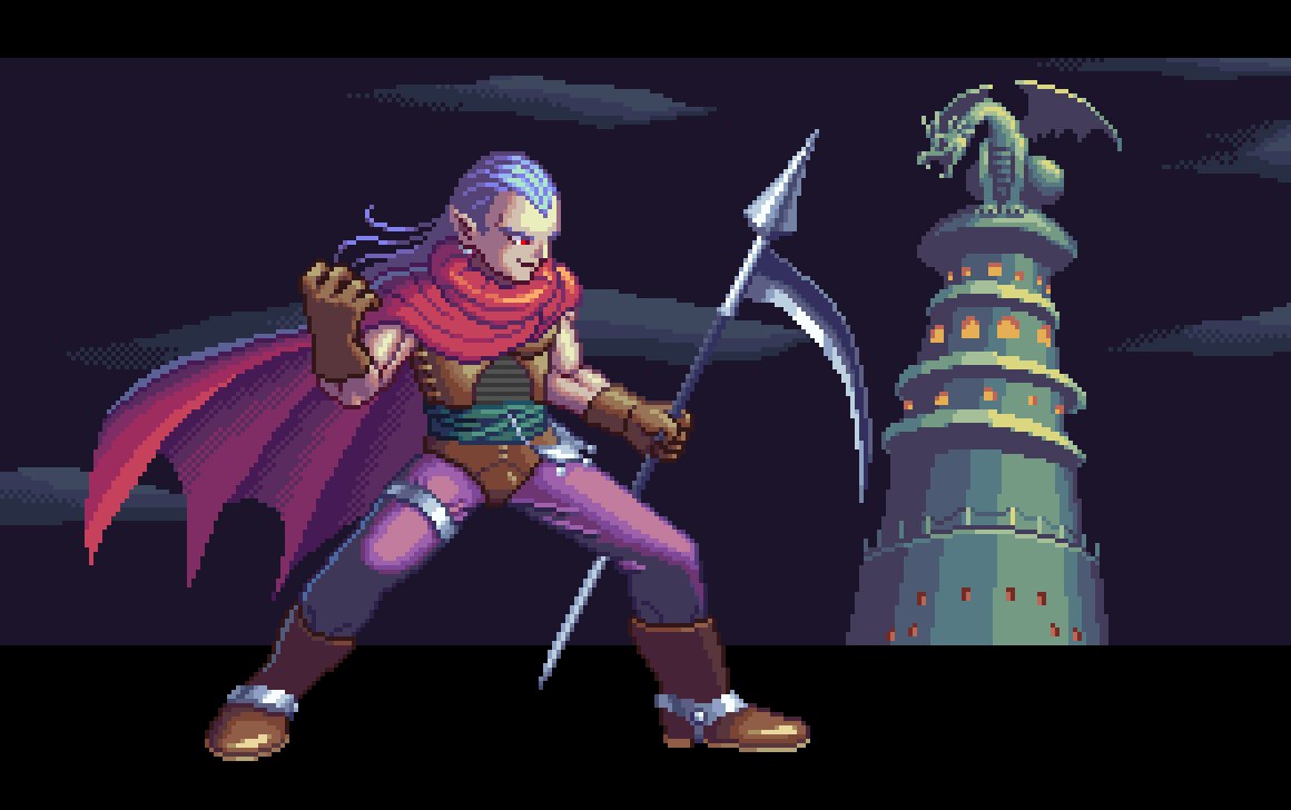 クロノ・トリガー』より魔王です。 #pixelart #ドット絵