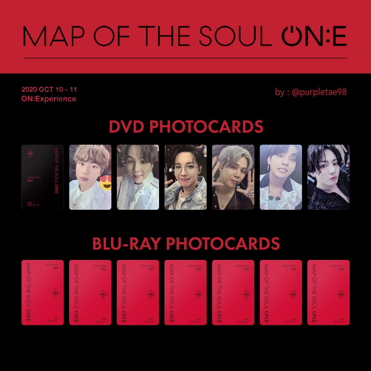 ✨BTS Map Of The Soul ON:E Photocard Template[to be updated
