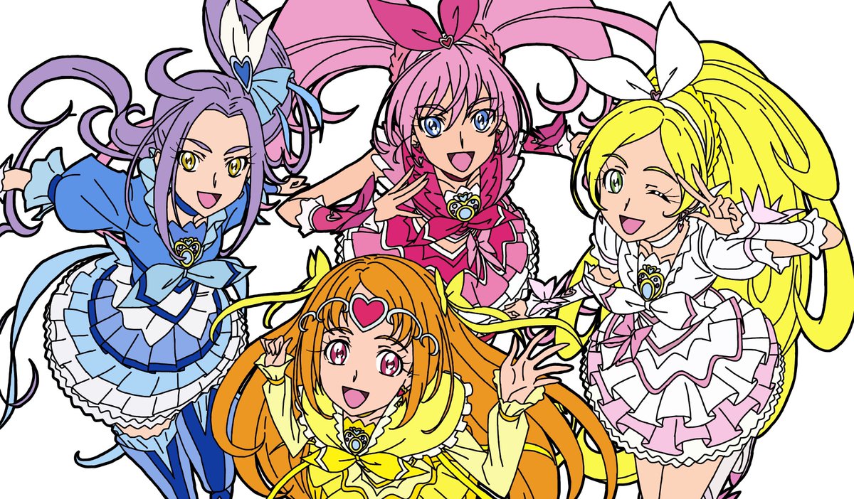 スイートプリキュアの集合イラスト完成しました!! #プリキュア