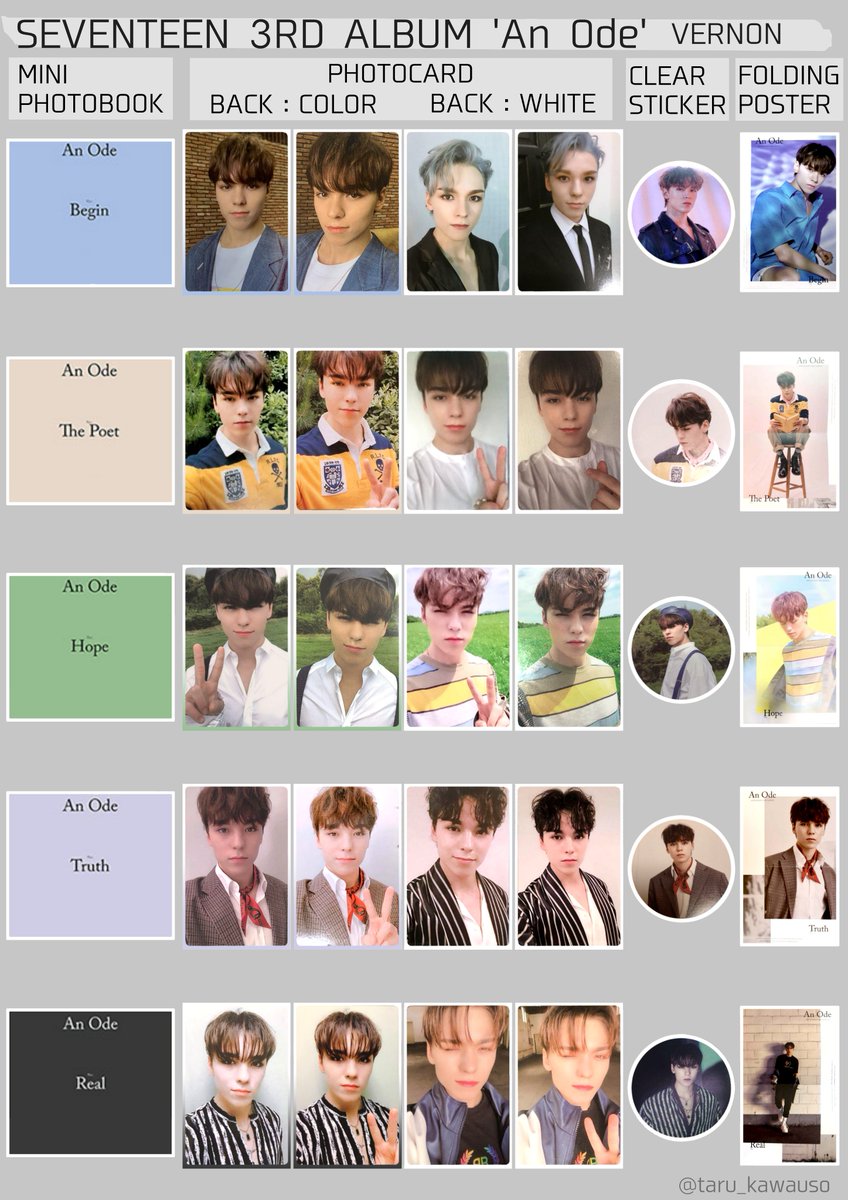 SEVENTEEN セブチ アルバム An Ode バーノン トレカ一覧 交換の際など
