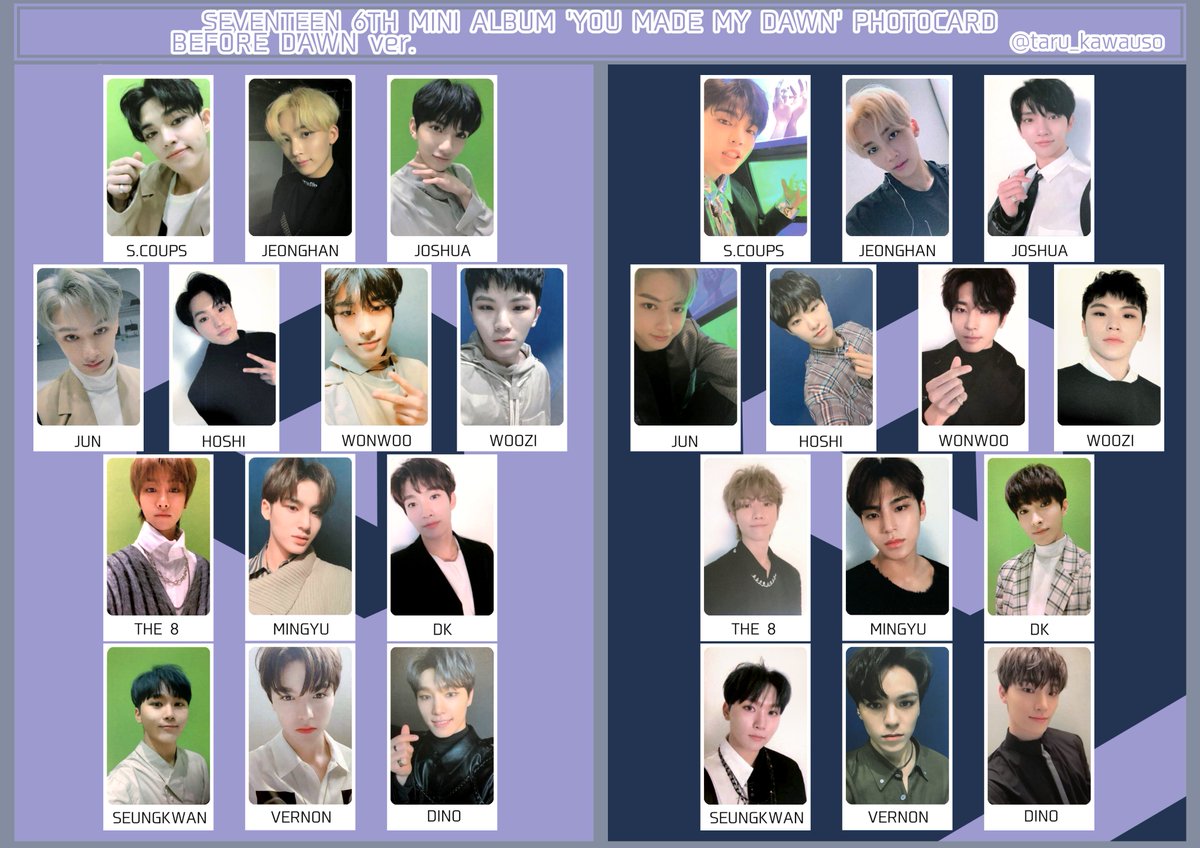 SEVENTEEN セブチ YOU MADE MY DAWN フォトカード トレカ一覧
