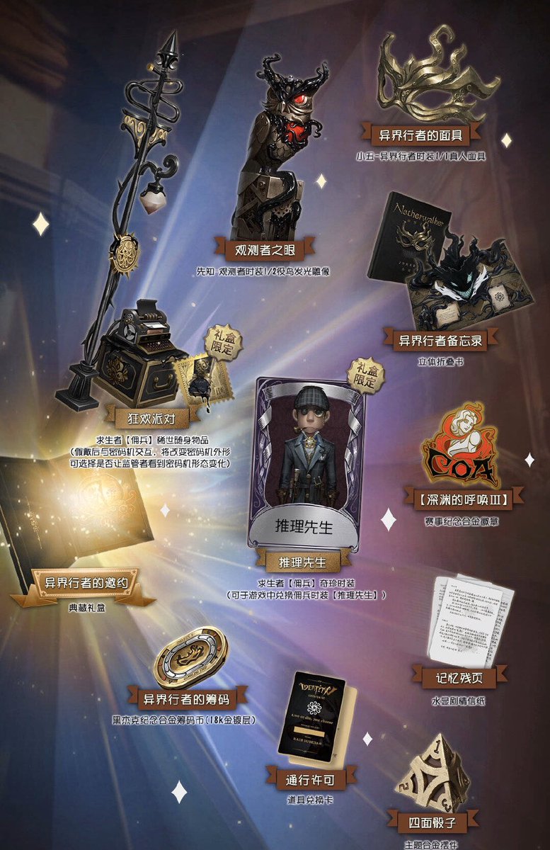 4月2日発売の第五人格二周年記念ギフトボックス(オフラインパック)を