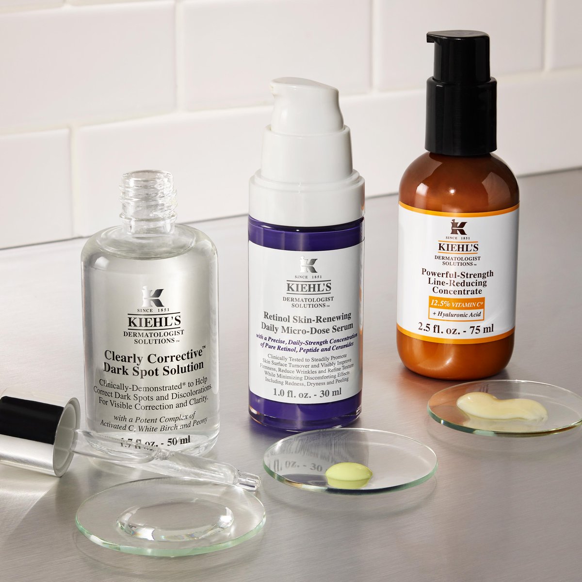 キールズ透明美容液 と #ビタミンC美容液 #キールズレチノールセラム