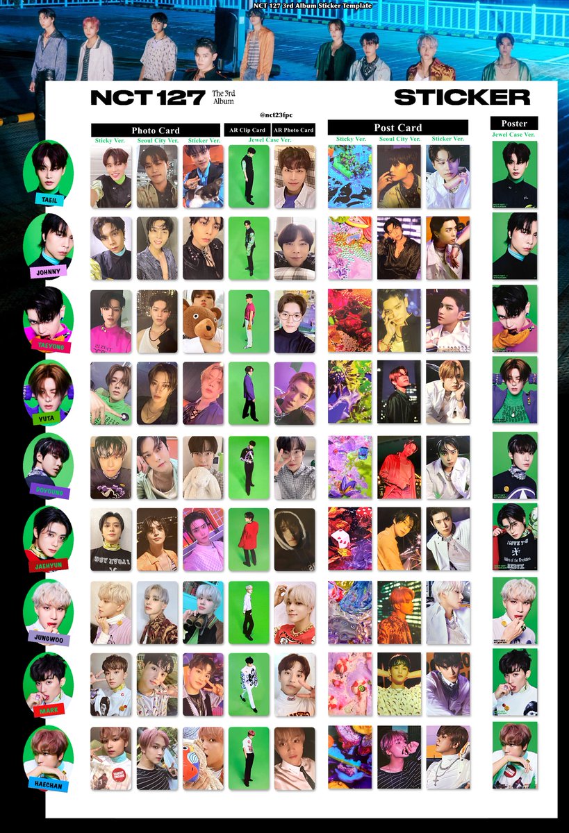 NCT127 #NCT127_STICKER Photo Card Template +Postcard +Poster