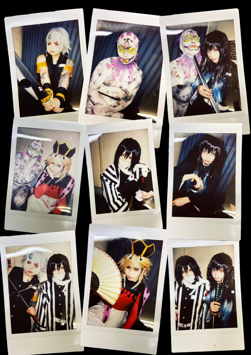 本日のチェキ】 星七➡︎伊黒小芭内 bo_ya➡︎宇髄天元 由羽➡︎童磨