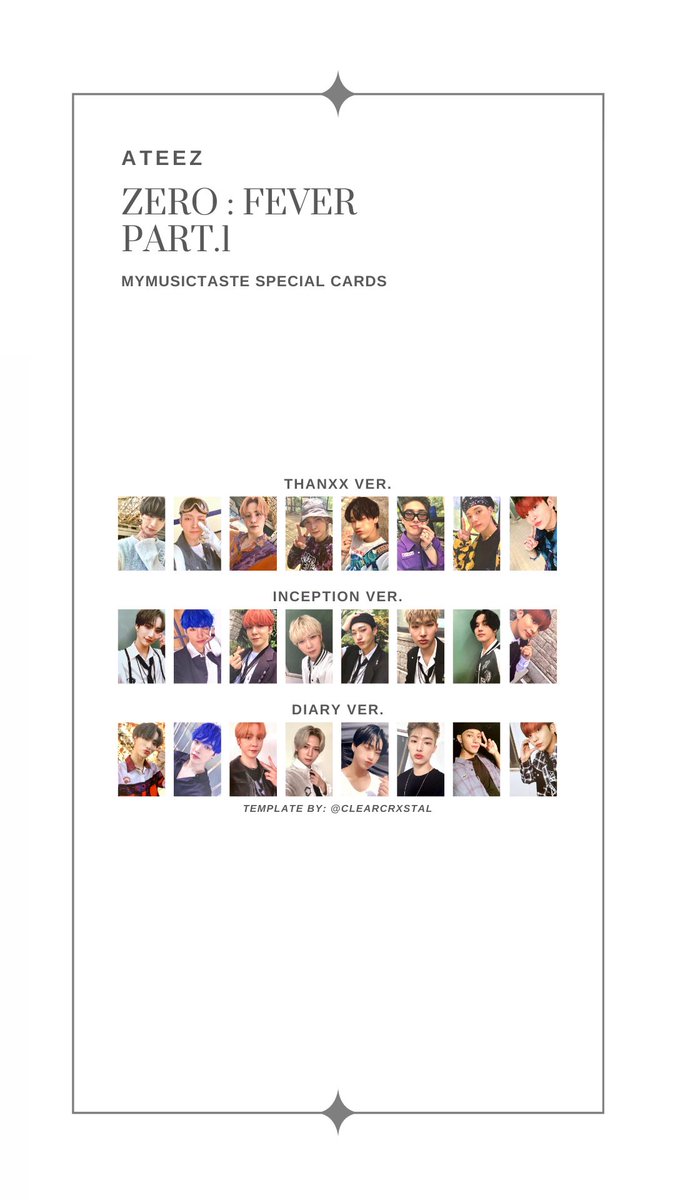 ateez album wishlist template zero : fever part 1 all members MMT