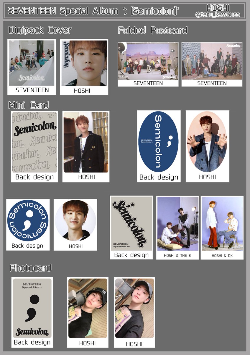 SEVENTEEN セブチ Special Album ； Semicolon セミコロン Photocard