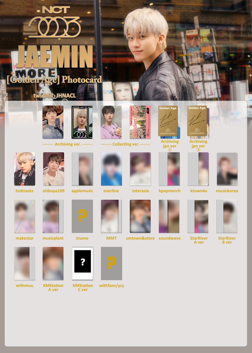 NCT【Golden Age】 PHOTOCARD TEMPLATE 엔시티 '골든에이지' 포카