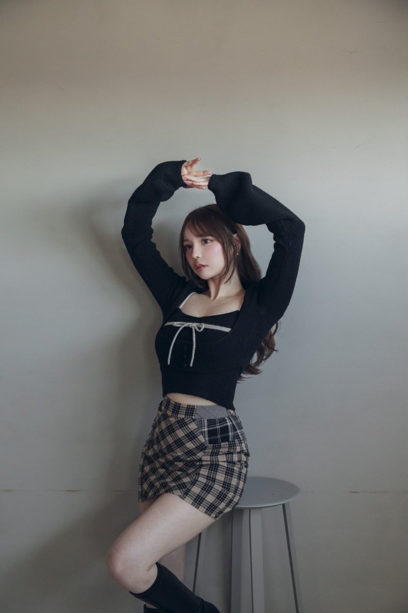 Natalie ribbon set color black/beige ¥14300-tax in ウール混で