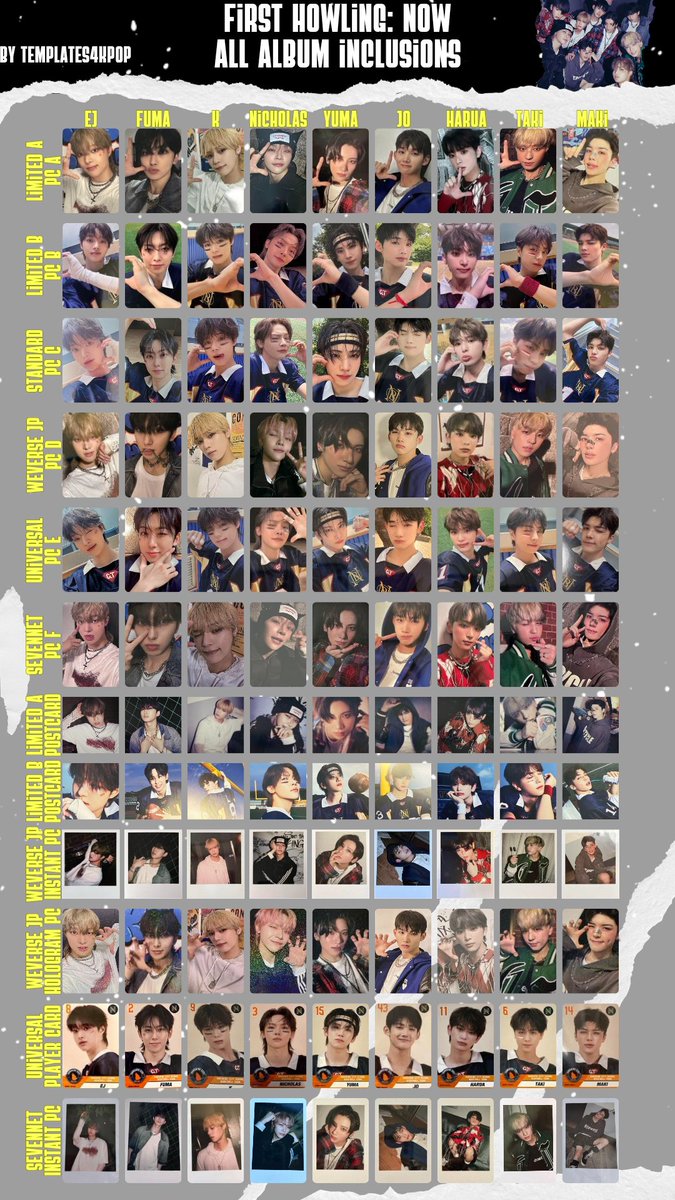 &TEAM First Howling : NOW 手書きデコ JO トレカ &TEAM First Howling