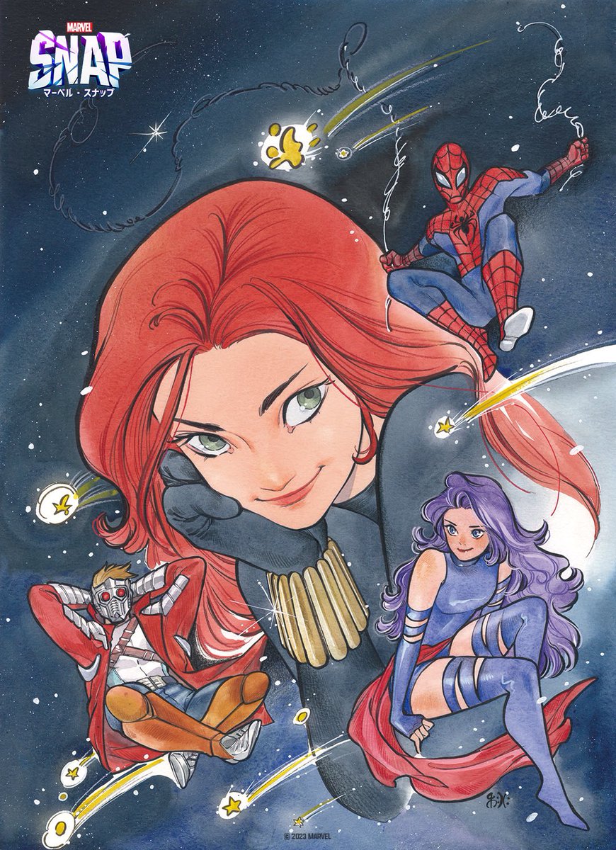 マーベル・スナップの為に半年記念イラストを描かせていただきました！