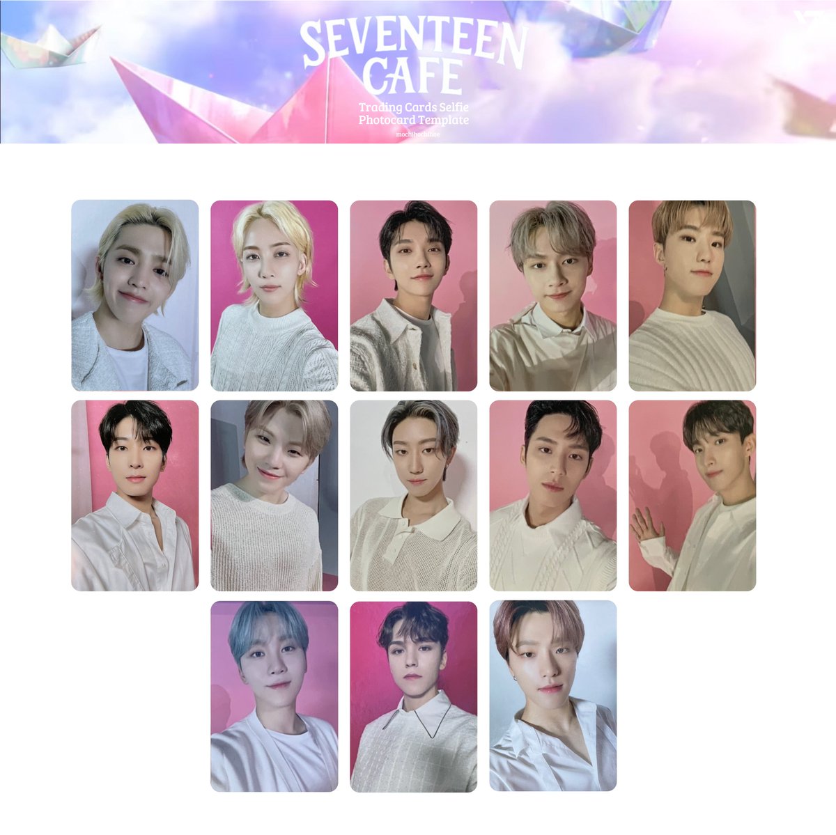 seventeen cafe in seoul — trading cards selfie + tray & table mat