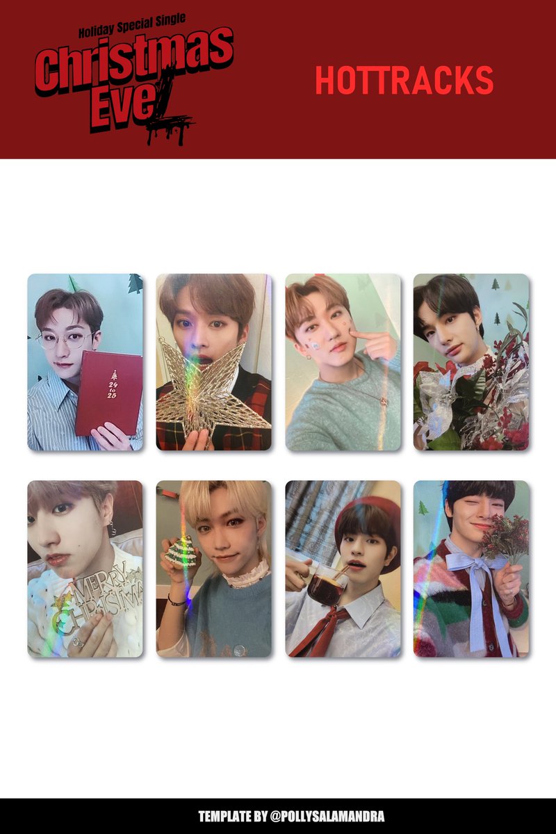 🎄[ CHRISTMAS EVEL ] Stray Kids photocard template — HOTTRACKS
