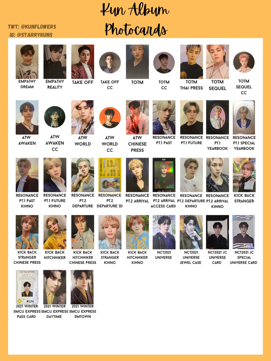 WAYV 威神 トレカ一覧 トレカリスト 保存用 🐻クン🐻 2022/04/02 更新