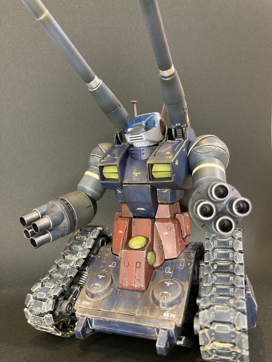 MGガンタンク、ウェザリング仕上げ完成しました！ 箱絵の雰囲気を