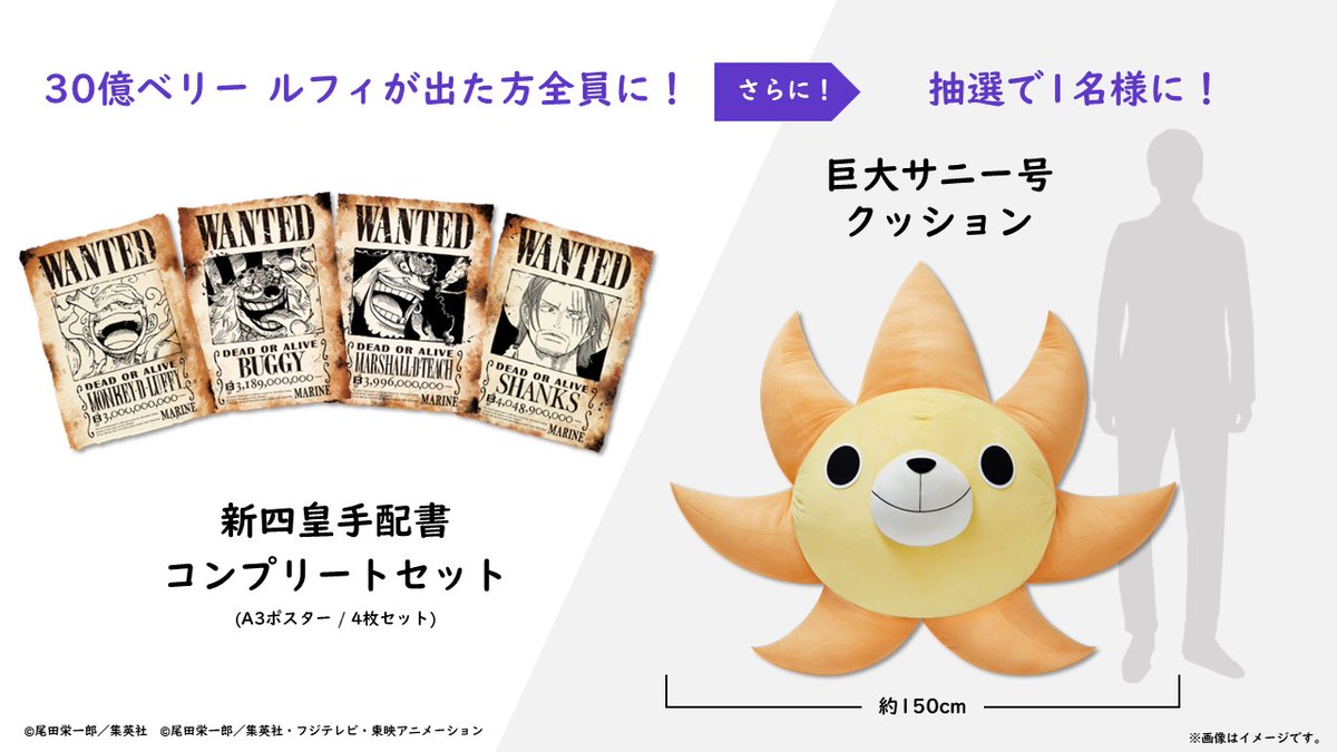 TVアニメ ルフィ四皇到達記念！#30億ルフィWANTED 実施中⚡️ フォロー