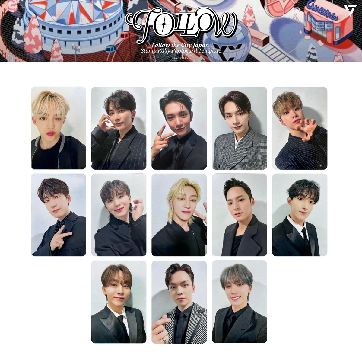 seventeen tour: follow to japan — the city stamp rally photocard