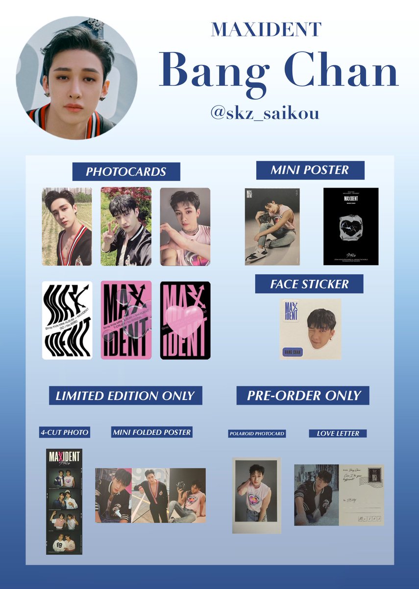 stray kids skz maxident case 143 pc photocard pob スキズ トレカ