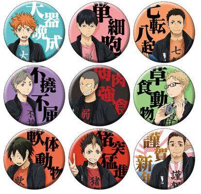 ハイキュー　四字熟語　缶バッジ　4個セット