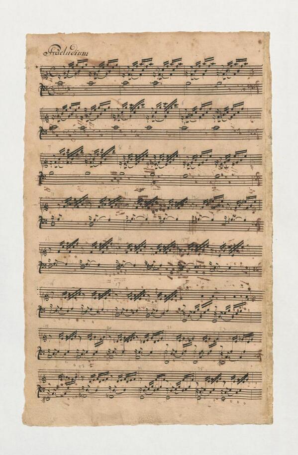 自筆譜】バッハ: 平均律クラヴィーア曲集第1巻第1番 ハ長調 BWV.846 冒頭