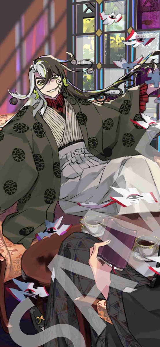 ホテルカルデアの蘆屋道満と高杉晋作のキービジュアルさぁ ・線が完成