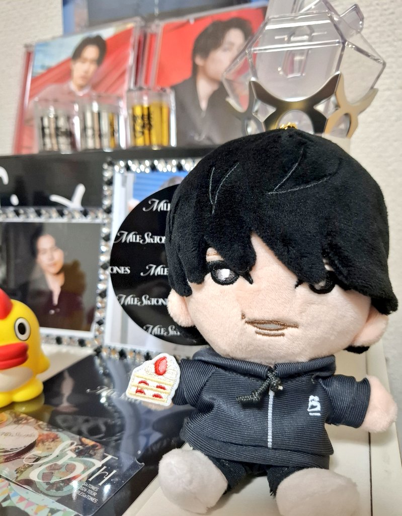 ほくぬいが来てくれました🖤 (* ≧ ω)/🐶💕🍰 可愛い可愛いめっちゃ