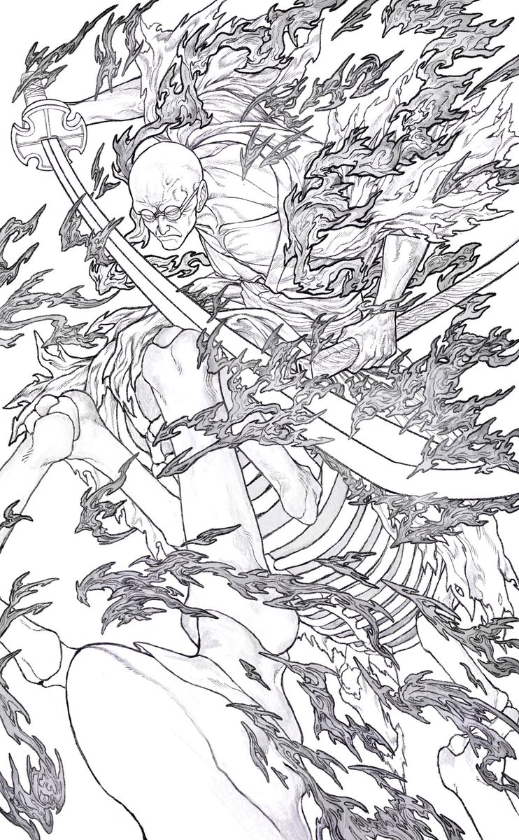 RT @satomaru31000: wip線画 ナス寿郎聖 #ワンピース #ONEPIECE