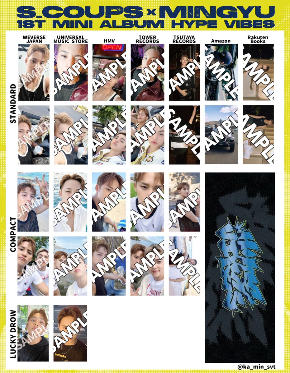 S.COUPS X MINGYU 1st Mini Album '𝙃𝙔𝙋𝙀 𝙑𝙄𝘽𝙀𝙎' トレカ一覧