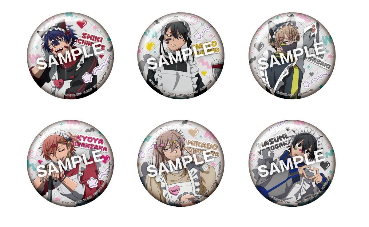 即完売/淀川真澄】アニメ 桃源暗鬼 缶バッジ ジャージメイド 10個