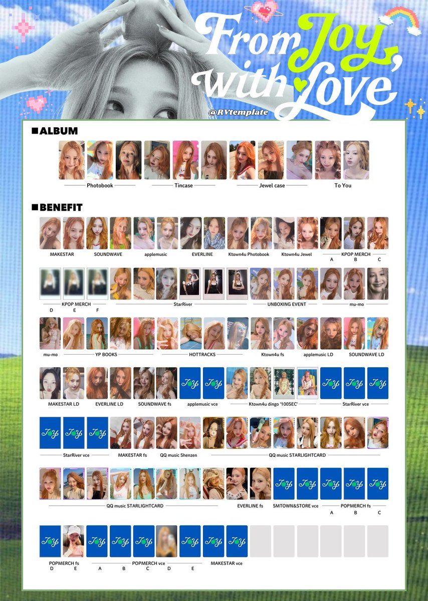 JOY The 1st Mini Album From JOY, with Love PHOTOCARD TEMPLATE Red