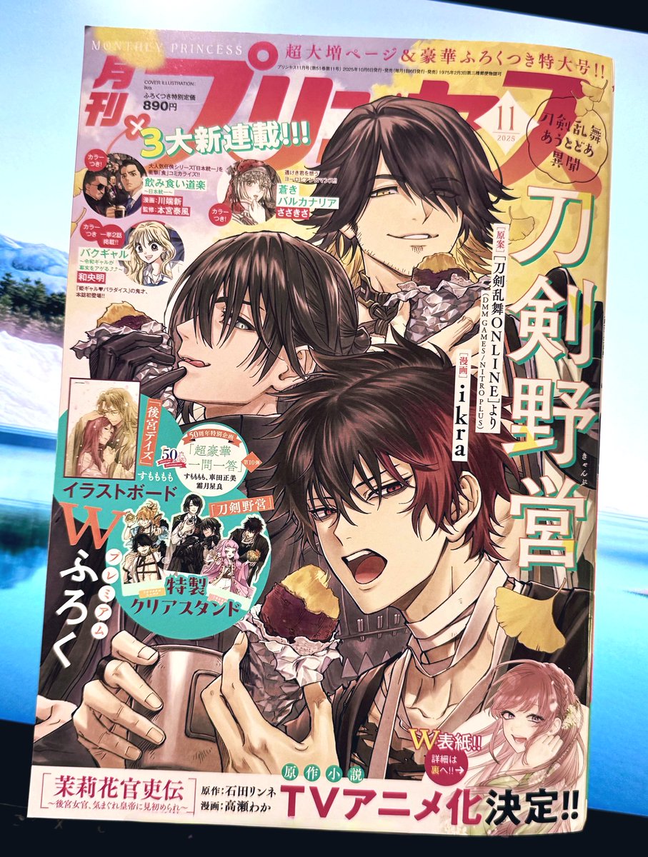 月刊プリンセス11月特大号📚 『刀剣乱舞 あうとどあ異聞 刀剣野営』が