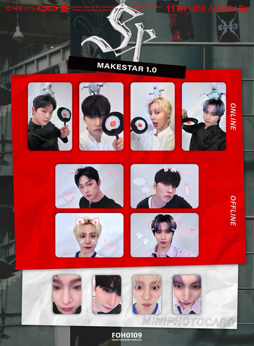 ONEUS Photocard Template 11th Mini Album - 5X Makestar 1.0 메이크