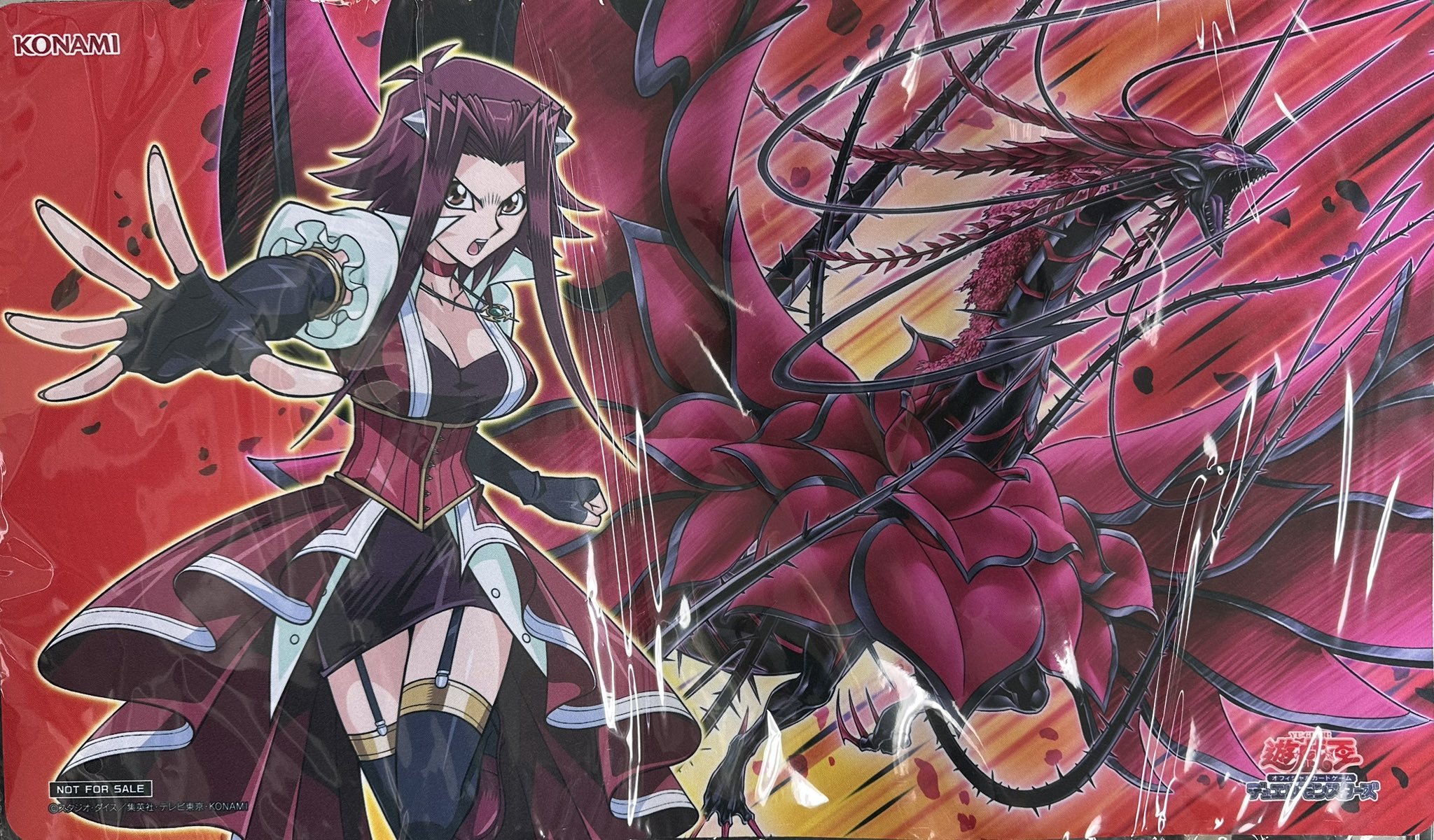 つりおCS プレイマット 十六夜アキ、ブラックローズ 遊戯王OCG プレイ