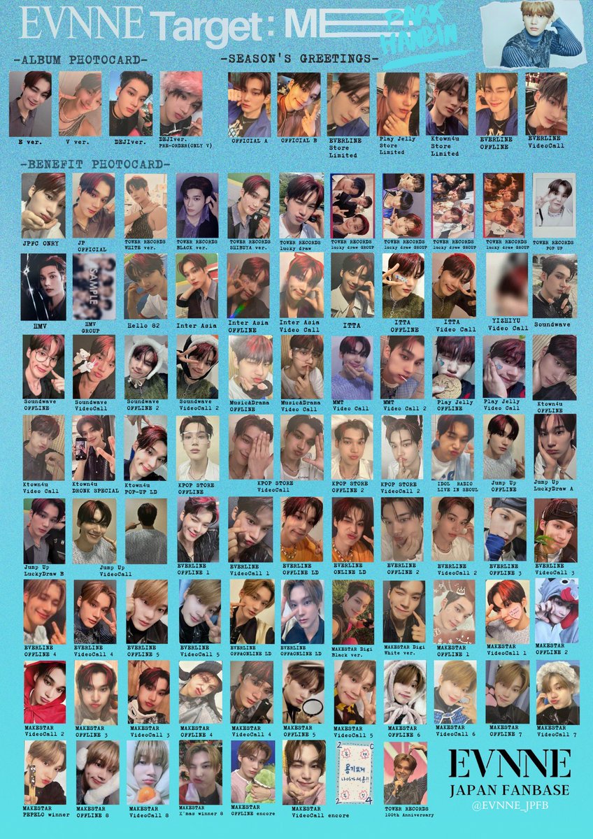 トレカ一覧 PhotocardTEMPLATE 】 🗓️2/10 確定版 7人全種 ・EVNNE