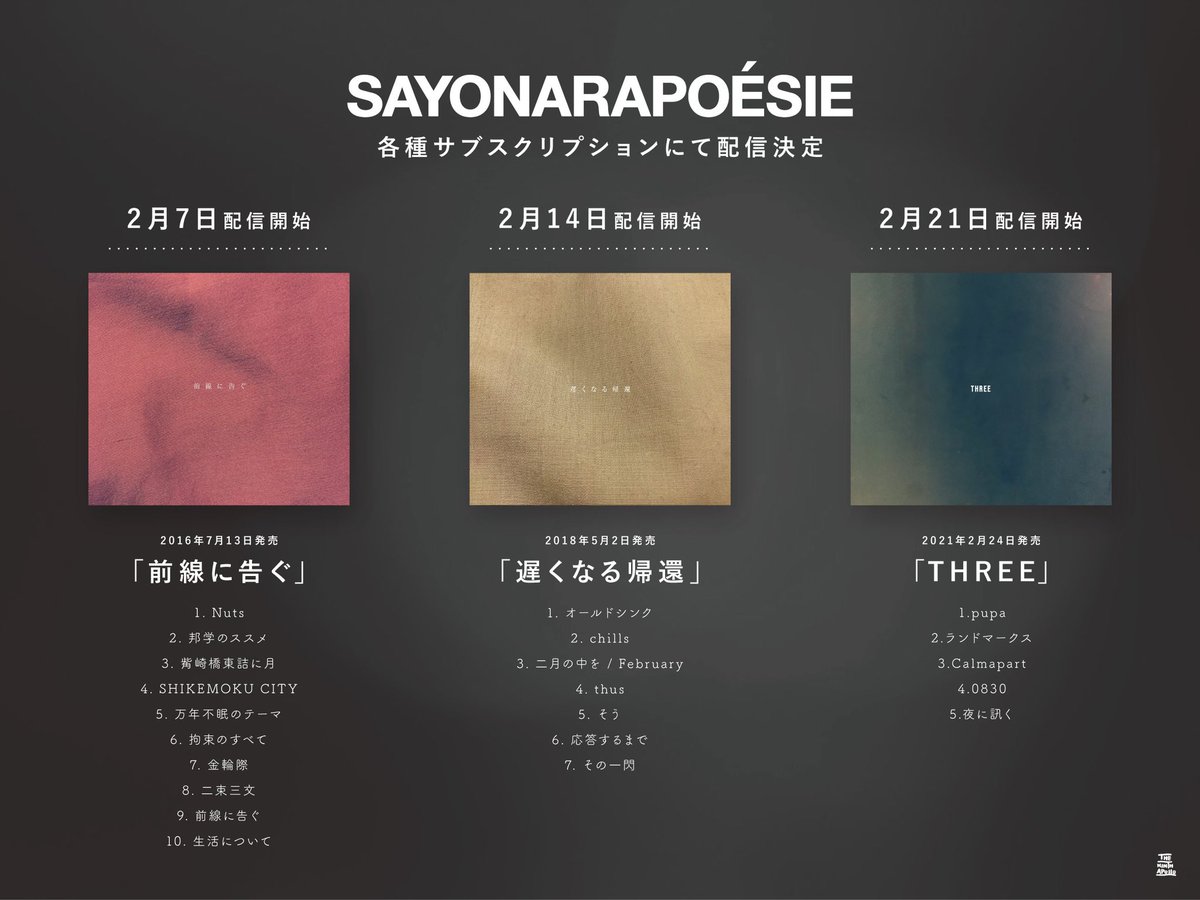 Digital Release】 2024年2月7日より、過去にリリースしたアルバム3