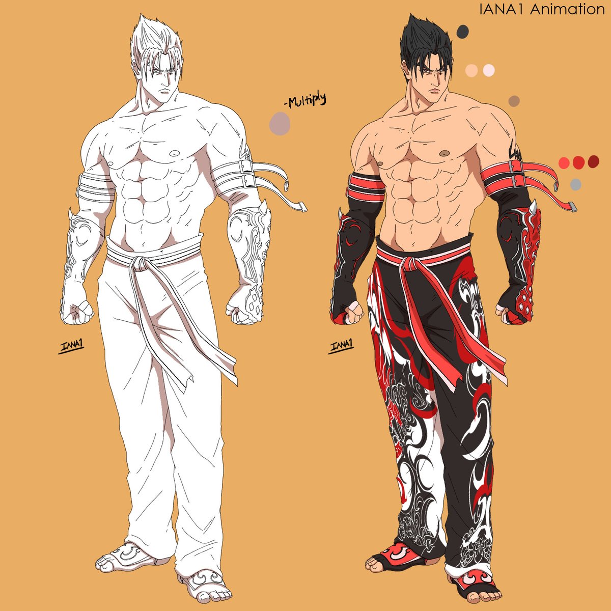 Tekken 8 Jin Kazama model sheet for a short personal animation