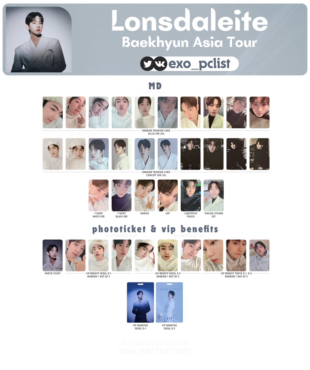 LONSDALEITE PHOTOCARD LIST Ver 2 Full size (Baekhyun folder