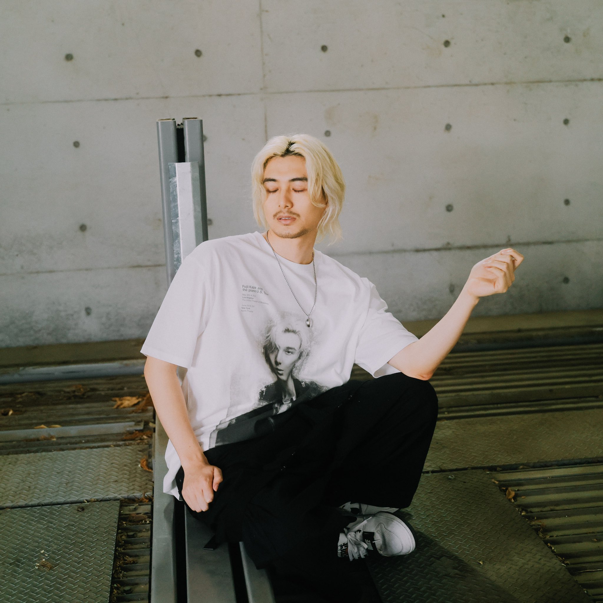 藤井風 Black piano Tシャツ Mサイズ 藤井風 藤井風 Black T-shirt