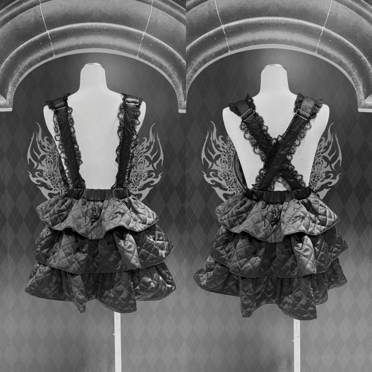 ◇キルティングサロペットをご購入のお客様へ◇ 肩紐は前側の金具を