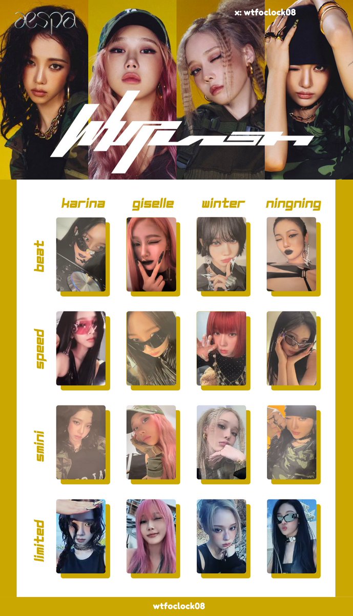 aespa whiplash ot4 album pc template photocard (beat version