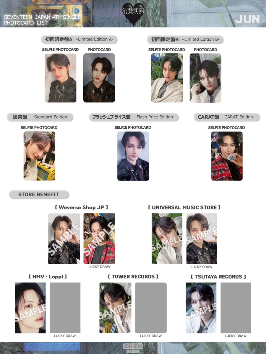 SEVENTEEN JAPAN 4TH SINGLE「消費期限」 Photo card PC template