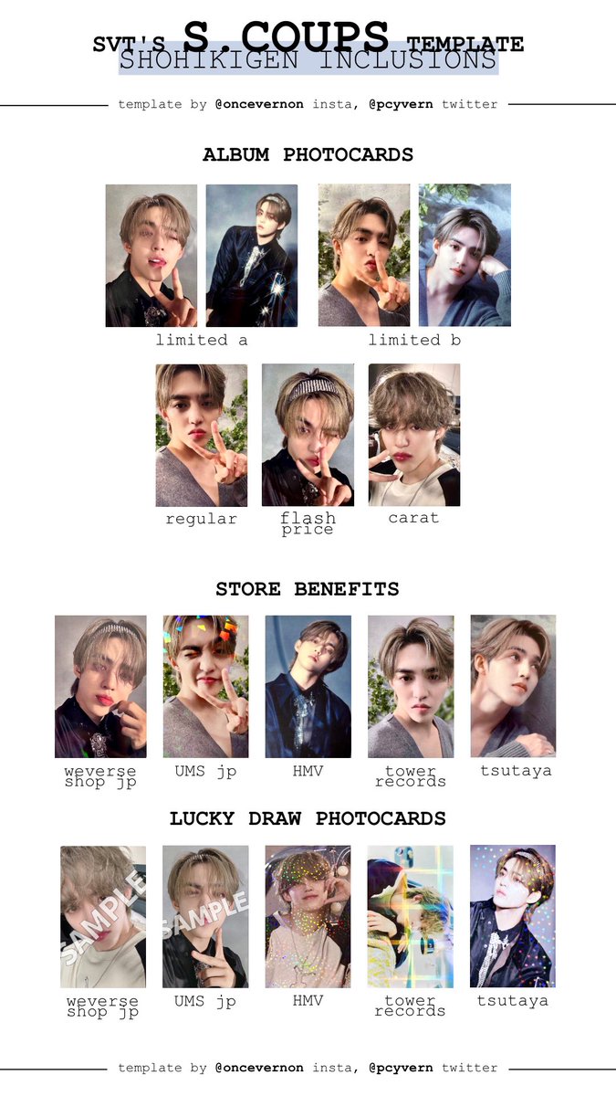 seventeen japan album shohikigen photocard template for scoups